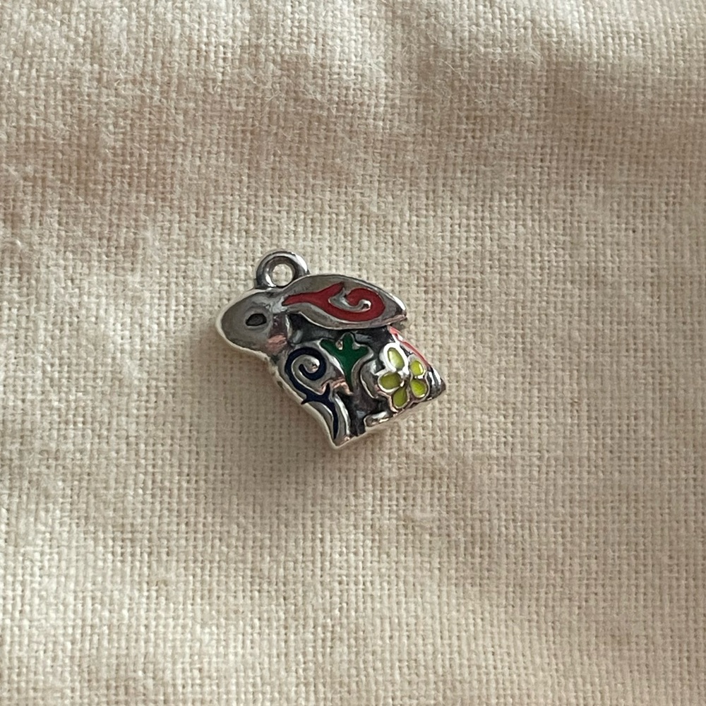 James Avery Enamel Festive Bunny Charm